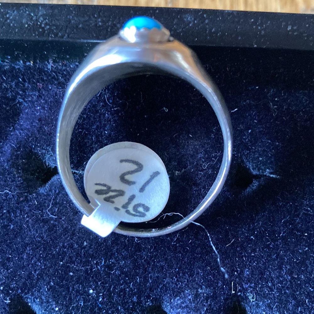 Silver Turquoise Bear Claw Ring - image 3